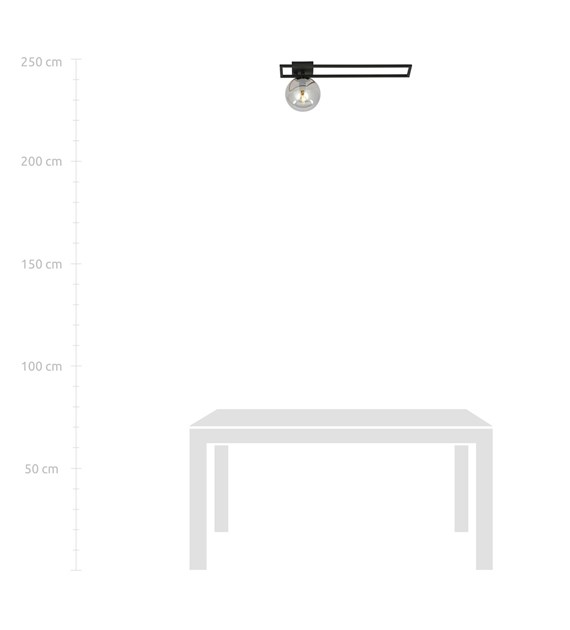 Plafonnier IMAGO 1 C Noir Grafit – style industriel, abat-jour verre IMAGO 1C NOIR/GRAFIT