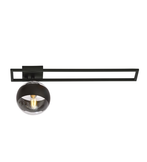 Plafonnier IMAGO 1 C Noir Rayé – Design industriel en métal et verre IMAGO 1C NOIR/RAYURE