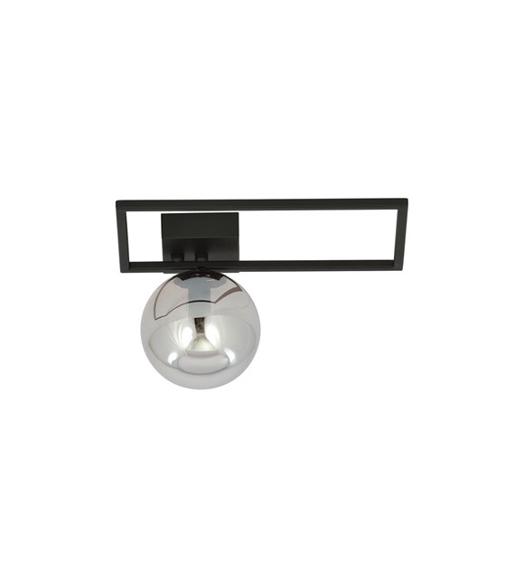 Plafonnier design IMAGO 1 D Noir Graphit métal poudré verre IMAGO 1D NOIR/GRAFIT