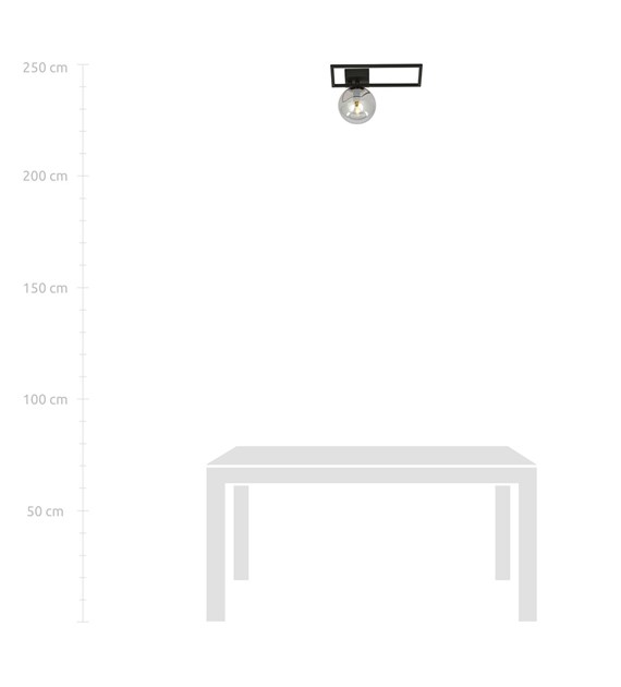 Plafonnier design IMAGO 1 D Noir Graphit métal poudré verre IMAGO 1D NOIR/GRAFIT