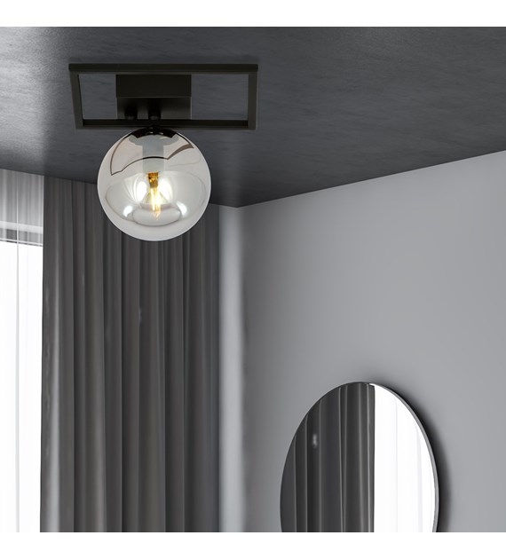 Plafonnier IMAGO 1 E en noir et gris anthracite IMAGO 1E NOIR/GRIS ANTHRACITE