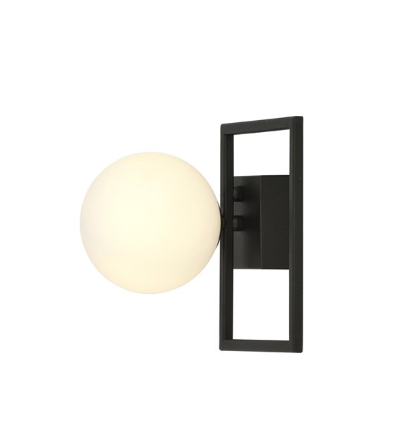Plafonnier IMAGO 1 E Noir/Opale - design industriel, verre IMAGO 1E NOIR/OPALE