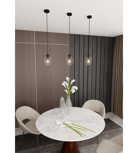 ISTAR suspension minimaliste abat-jours en verre, origine Pologne ISTAR 1 BL TRANSPARENT