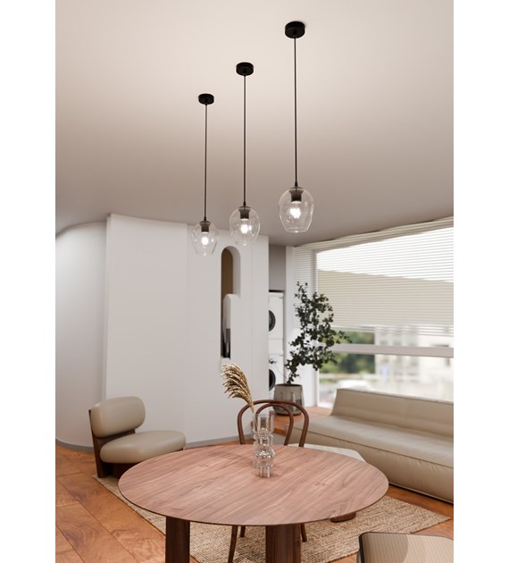 ISTAR suspension minimaliste abat-jours en verre, origine Pologne ISTAR 1 BL TRANSPARENT