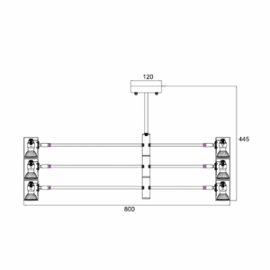 Le titre du produit en français est : "Plafonnier SNOW 6xGU10 - noir/doré