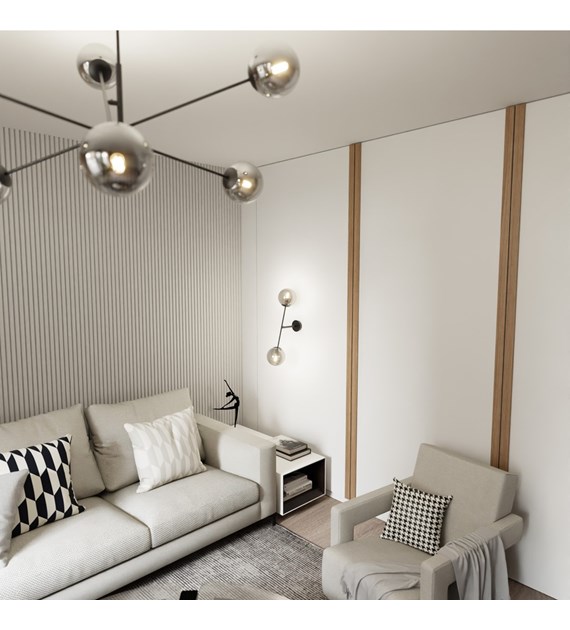 Applique murale design LINEAR K2 noir graphite, verre haut de gamme LINEAR K2 NOIR/GRAPHITE