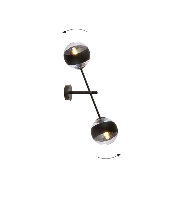 Applique murale design LINEAR K2 noir rayé, fabrication polonaise LINEAR K2 NOIR/RAYÉ