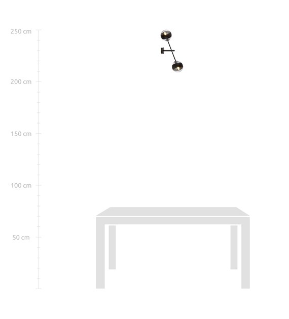 Applique murale design LINEAR K2 noir rayé, fabrication polonaise LINEAR K2 NOIR/RAYÉ