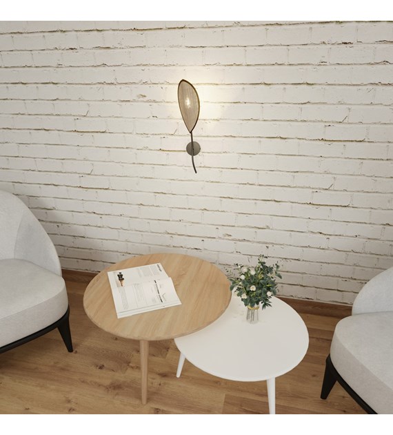 Applique murale LOTUS K1 noir/rotin, design ethnique haut de gamme LOTUS K1 NOIR/ROTIN