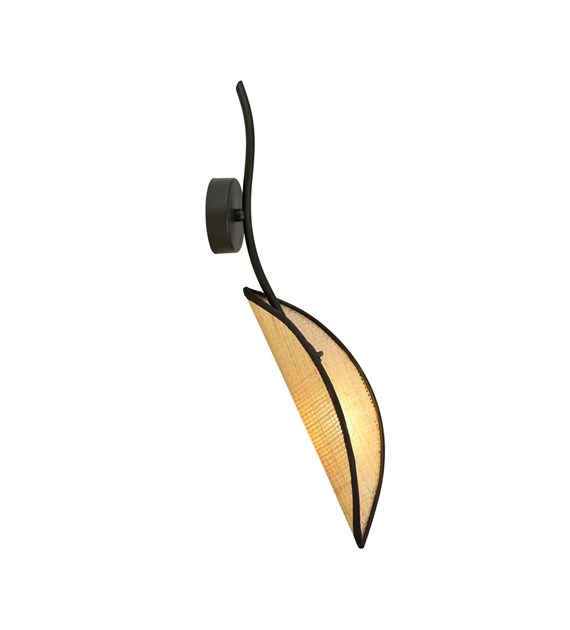 Applique murale LOTUS K1 noir/rotin, design ethnique haut de gamme LOTUS K1 NOIR/ROTIN