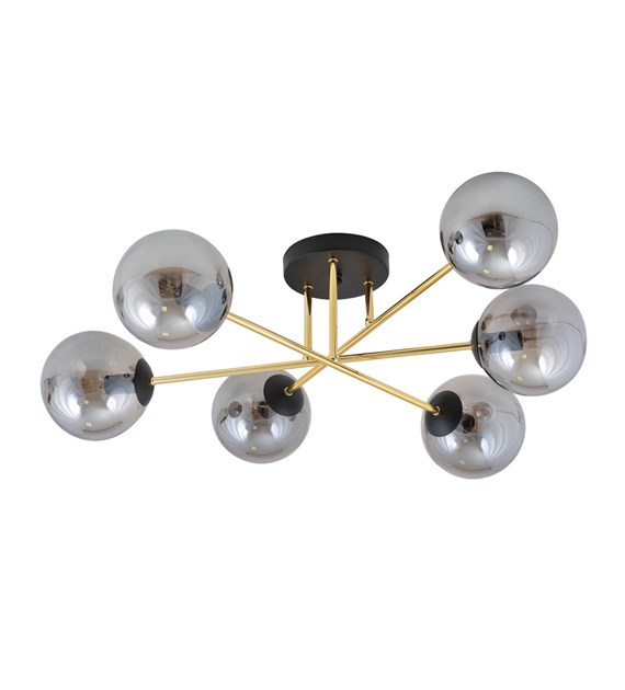 Plafonnier MAGNUM 6 design, 6 sources, répartition lumineuse uniforme MAGNUM 6 BL GRAFIT