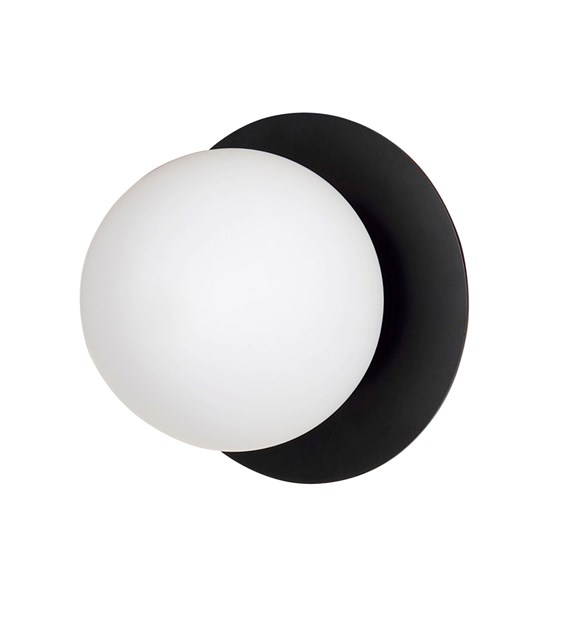 Applique murale design MINERVA K1, opaline noir ou blanc intemporelle MINERVA K1 NOIR