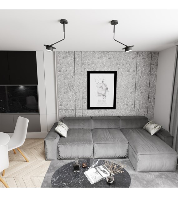 MIZU 1 Lampe suspendue noire, bras orientables loft industriel MIZU 1 BL