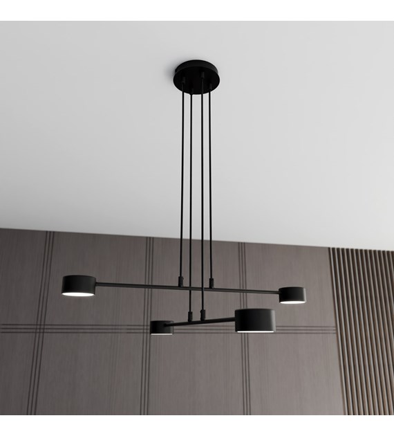 Lampe suspendue Modus 4 Noir, design scandinave à bras entrecroisés MODUS 4 NOIR
