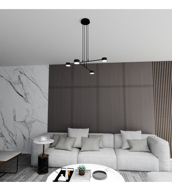 Lampe suspendue Modus 4 Noir, design scandinave à bras entrecroisés MODUS 4 NOIR