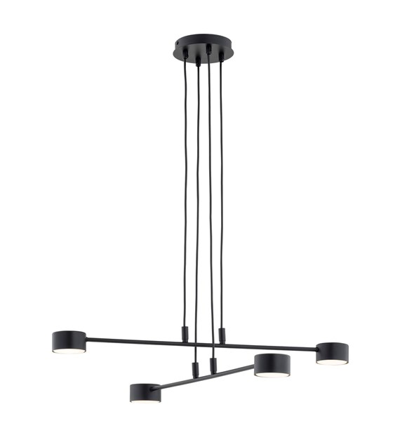 Lampe suspendue Modus 4 Noir, design scandinave à bras entrecroisés MODUS 4 NOIR