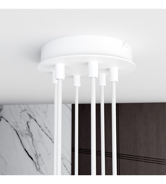 Lampe suspendue Modus 6 blanche — design scandinave, bras croisés MODUS 6 BLANC