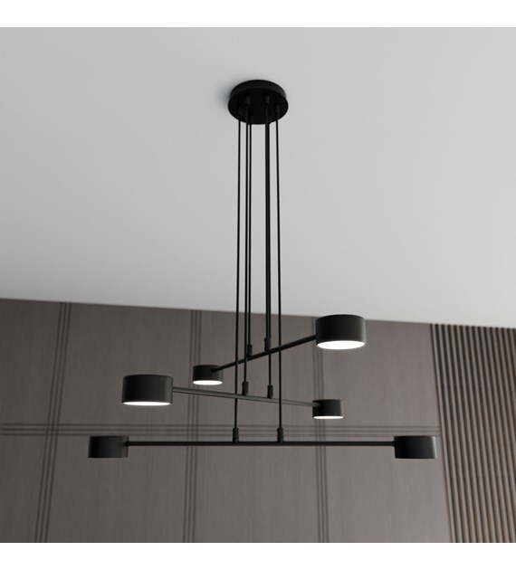 Modus 6 Noir – Lampe suspendue scandinave à bras entrecroisés MODUS 6 NOIR