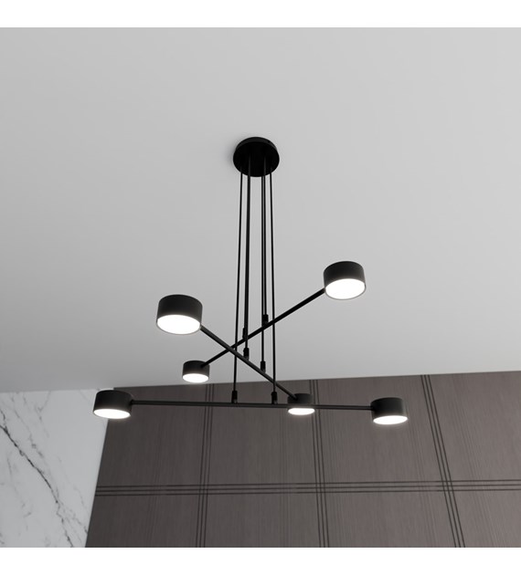Modus 6 Noir – Lampe suspendue scandinave à bras entrecroisés MODUS 6 NOIR