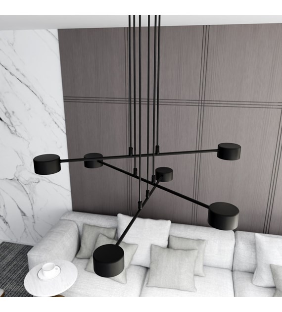 Modus 6 Noir – Lampe suspendue scandinave à bras entrecroisés MODUS 6 NOIR