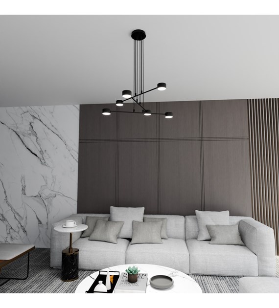 Modus 6 Noir – Lampe suspendue scandinave à bras entrecroisés MODUS 6 NOIR