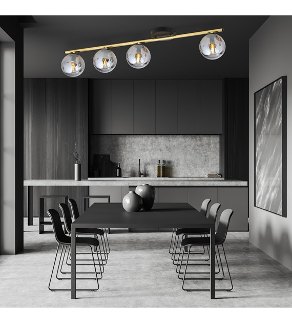 Plafonnier MONZA 4 noir graphite, minimaliste, 4 sources 100% polonais MONZA 4 BL GRAFIT