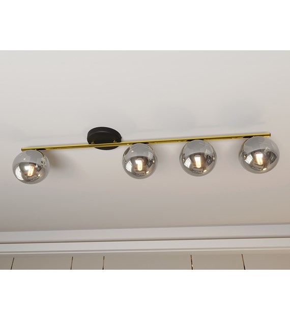 Plafonnier MONZA 4 noir graphite, minimaliste, 4 sources 100% polonais MONZA 4 BL GRAFIT