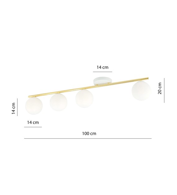 Plafonnier MONZA 4 Blanc Opal – Design minimaliste fabriqué en Pologne MONZA 4 BLANC OPAL