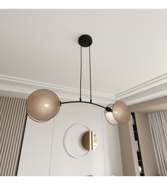 Lampe suspendue MOTIF 2 Naturel – design deux cercles reliés MOTIF 2 NATUREL