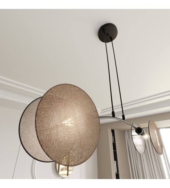 Lampe suspendue MOTIF 2 Naturel – design deux cercles reliés MOTIF 2 NATUREL