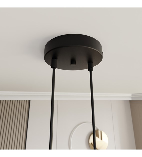 Lampe suspendue MOTIF 2 Naturel – design deux cercles reliés MOTIF 2 NATUREL