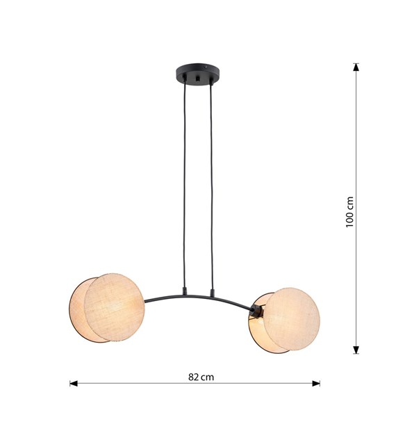 Lampe suspendue MOTIF 2 Naturel – design deux cercles reliés MOTIF 2 NATUREL