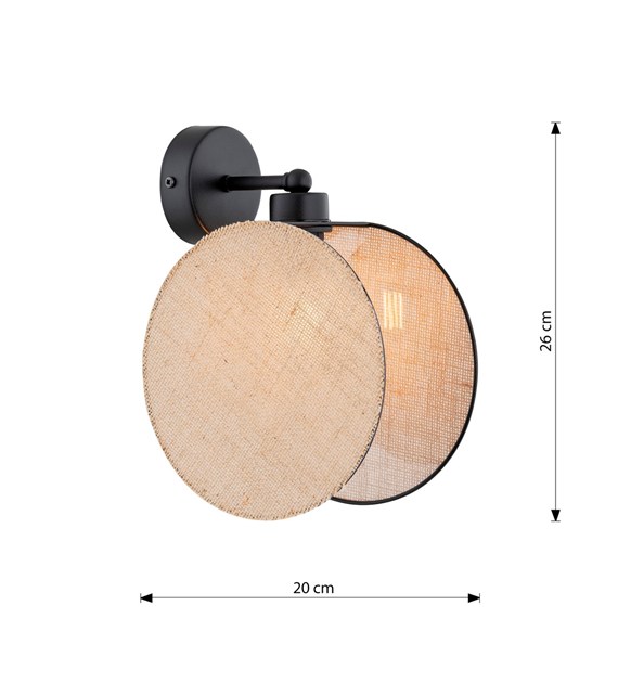 Applique murale design MOTIF K1, double cercle, finition naturelle MOTIF K1 NATUREL