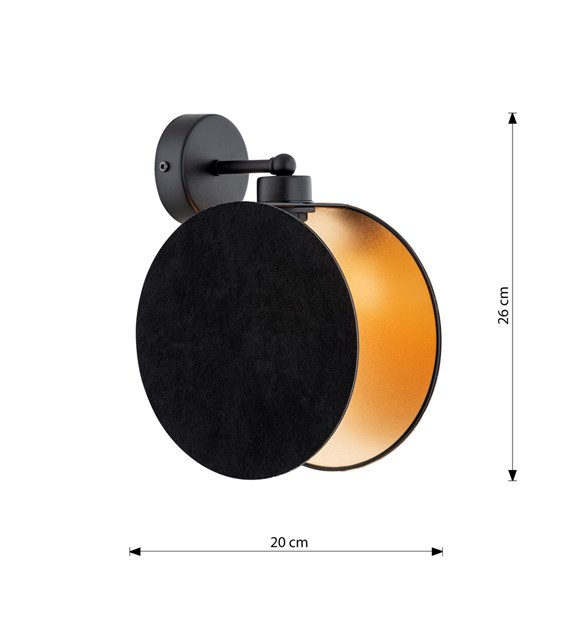 Applique murale design Motif K1 noir/or à deux cercles reliés MOTIF K1 NOIR/OR