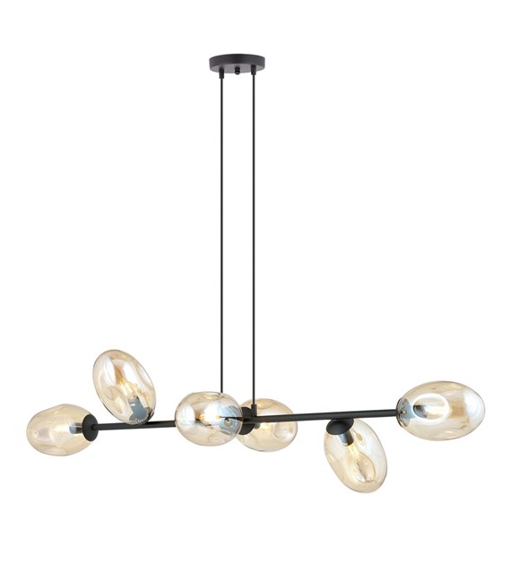 PANDORA plafonnier 6 sources lumineuses, abat-jour aérodynamique miel PANDORA 6 BL MIEL