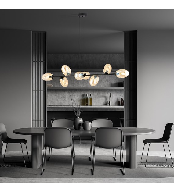 PANDORA plafonnier design 8 sources, abat-jour aérodynamique PANDORA 8 BL MIODOWY ne semble pas être un titre de produit facilement traduisible car il semble contenir des éléments de nom de marque et de code de produit. "MIODOWY" en...