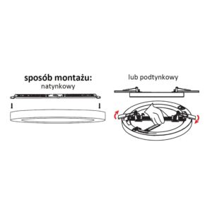 Plafonnier 2 en 1 YORK LED 24W 4000K - noir