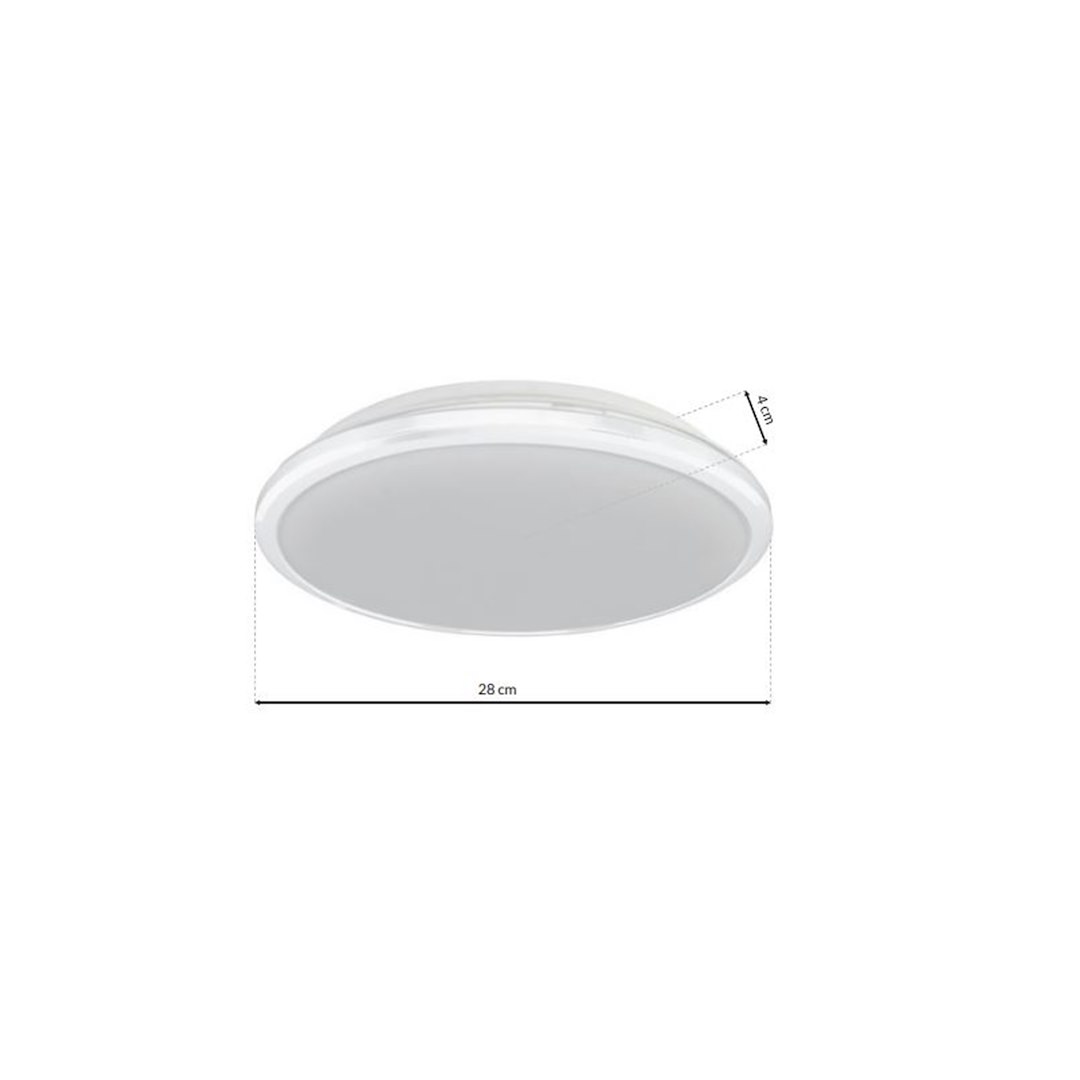Plafonnier LED Terma Blanc 18 W IP44 Ø280 1260 lm 4000 K salle de bain Plafonnier LED Terma Blanc 18W IP44 Ø280 mm