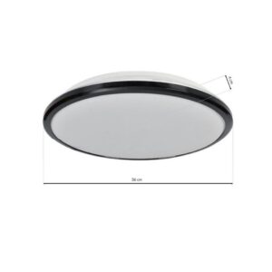 Plafonnier LED TERMA NOIR 24W IP44 Ø360 mm