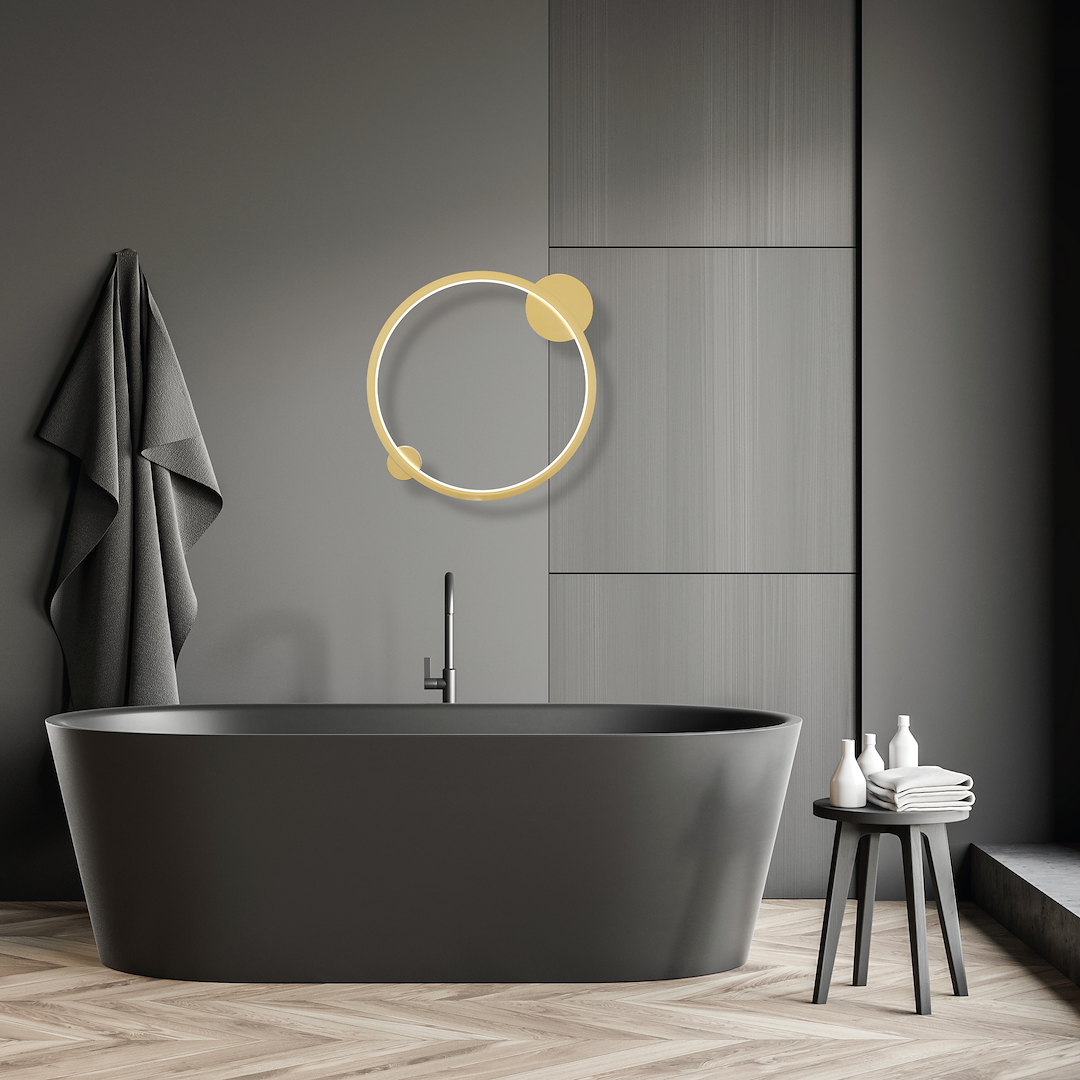 Plafonnier LED Saturno or IP44 25 W 1400 lm 4000 K salle de bain Plafonnier Saturno Or 25W LED