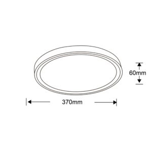 Plafonnier VEGAS moyen 37 LED 24W 4000K IP54 - blanc