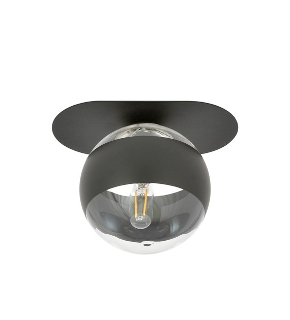Plafonnier Plaza 1 – Noir/Rayure, design industriel minimaliste PLAZA 1 NOIR/RAYURE
