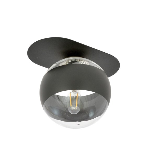 Plafonnier Plaza 1 – Noir/Rayure, design industriel minimaliste PLAZA 1 NOIR/RAYURE