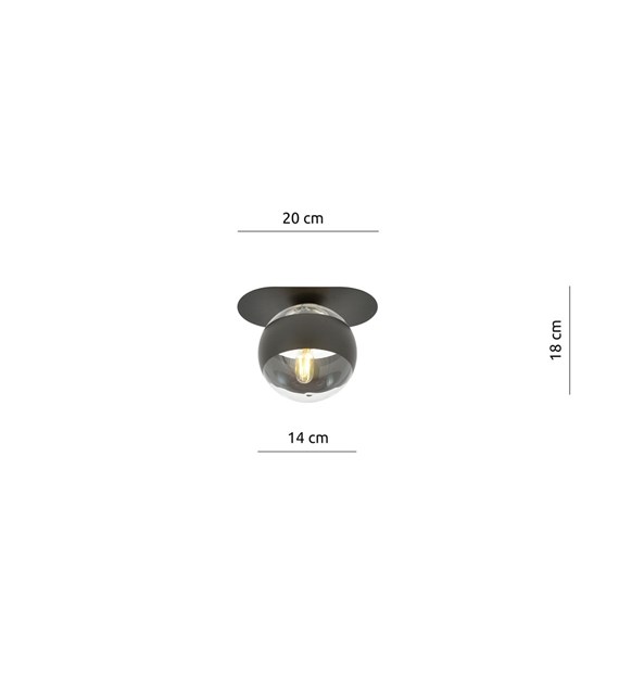 Plafonnier Plaza 1 – Noir/Rayure, design industriel minimaliste PLAZA 1 NOIR/RAYURE