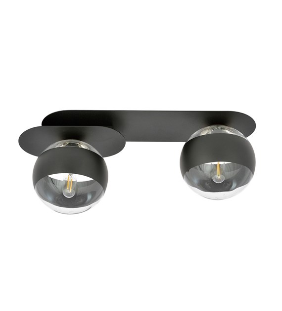 Plafonnier Plaza 2 x Noir Rayé design minimaliste industriel Polonais PLAZA 2 NOIR/RAYURE