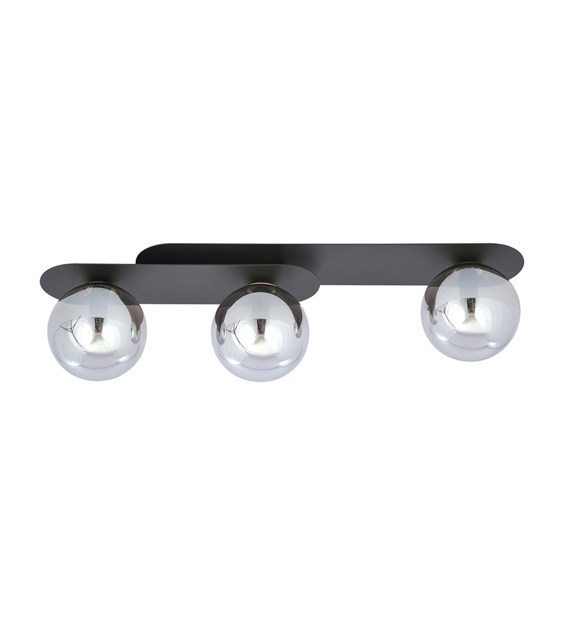Plafonnier Plaza 3 Noir Graphite — design minimaliste industriel PLAZA 3 NOIR/GRAFIT