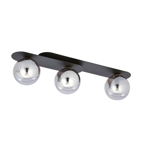 Plafonnier Plaza 3 Noir Graphite — design minimaliste industriel PLAZA 3 NOIR/GRAFIT