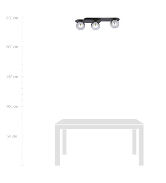 Plafonnier Plaza 3 Noir Graphite — design minimaliste industriel PLAZA 3 NOIR/GRAFIT