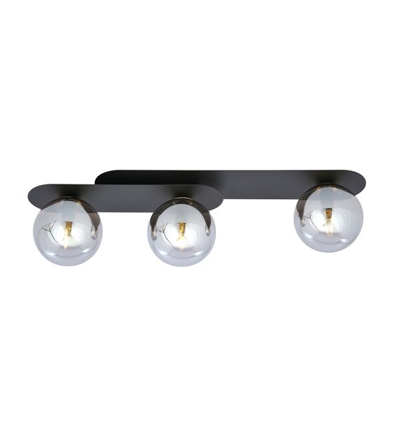 Plafonnier Plaza 3 Noir Graphite — design minimaliste industriel PLAZA 3 NOIR/GRAFIT