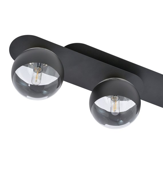 Plafonnier PLAZA 3 noir rayé – design industriel, 3 sources de lumière PLAZA 3 NOIR/RAYURE
